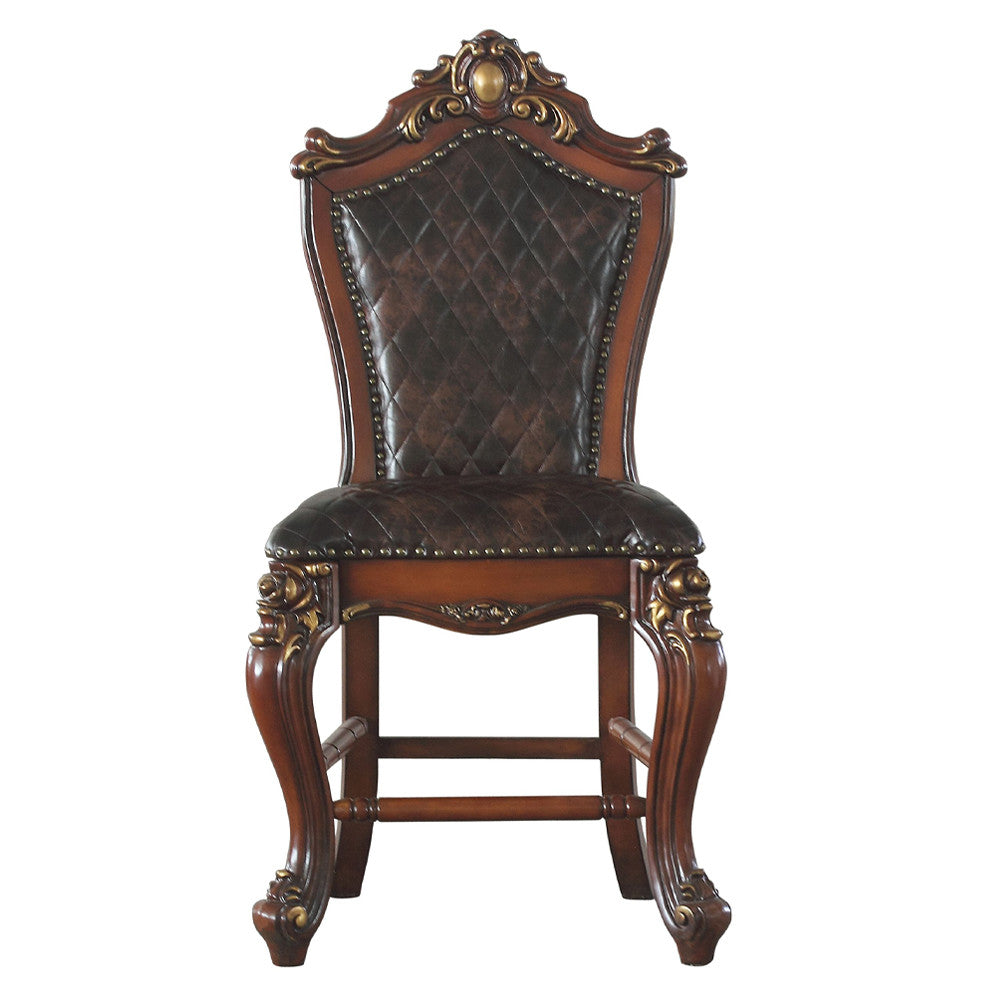 ACME 78222 Picardy Counter Height Chair (Set-2), Cherry Oak & PU