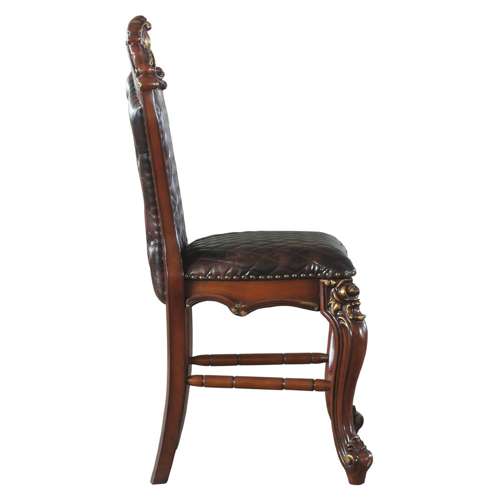 ACME 78222 Picardy Counter Height Chair (Set-2), Cherry Oak & PU