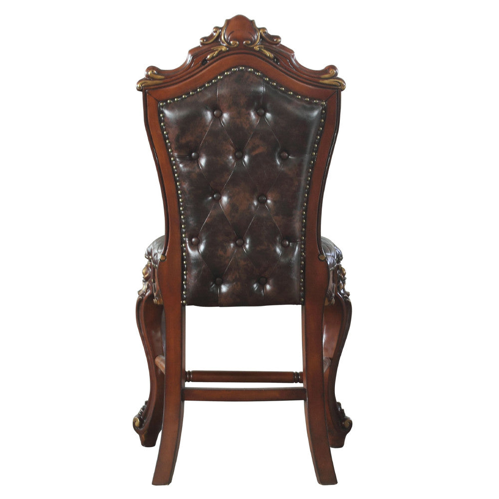 ACME 78222 Picardy Counter Height Chair (Set-2), Cherry Oak & PU