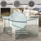 ACME 80215 Nysa Coffee Table, Mirrored & Faux Crystals