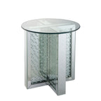 ACME 80217 Nysa End Table, Mirrored & Faux Crystals