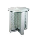 ACME 80217 Nysa End Table, Mirrored & Faux Crystals