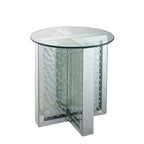ACME 80217 Nysa End Table, Mirrored & Faux Crystals