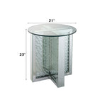 ACME 80217 Nysa End Table, Mirrored & Faux Crystals
