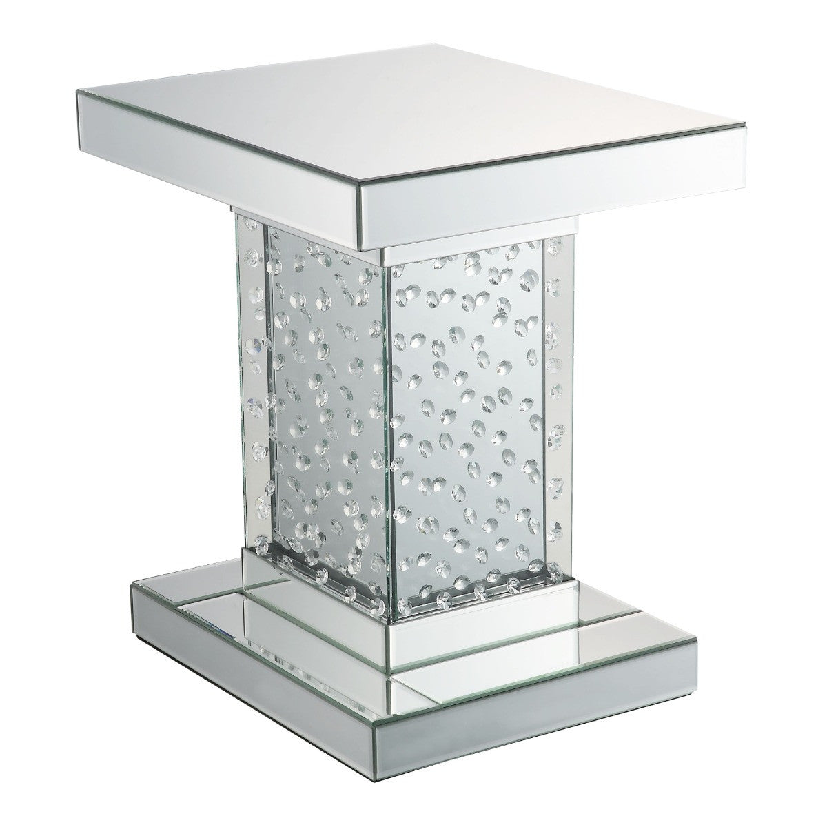 ACME 80284 Nysa End Table, Mirrored & Faux Crystals