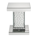 ACME 80284 Nysa End Table, Mirrored & Faux Crystals