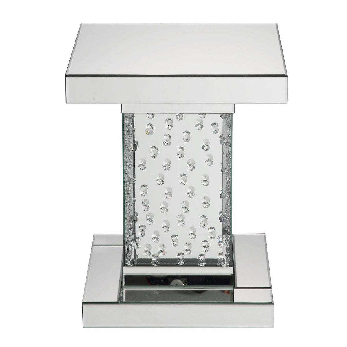 ACME 80284 Nysa End Table, Mirrored & Faux Crystals