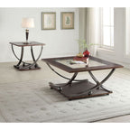 ACME 80355 Isiah Coffee Table, Black Nickel & Clear Glass