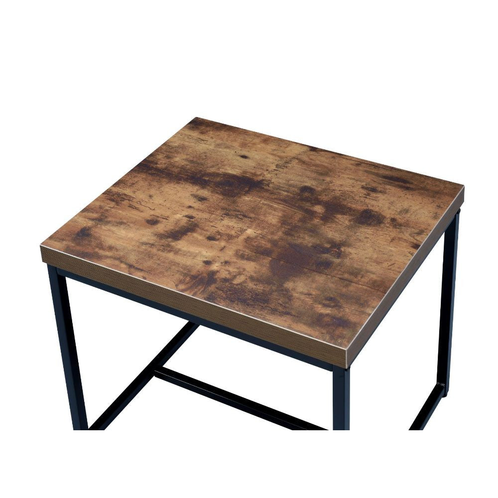 ACME 80617 Bob End Table, Weathered Oak & Black