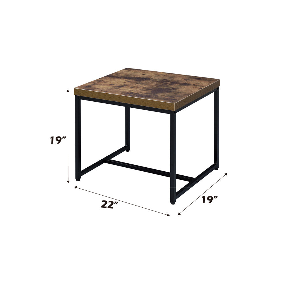 ACME 80617 Bob End Table, Weathered Oak & Black