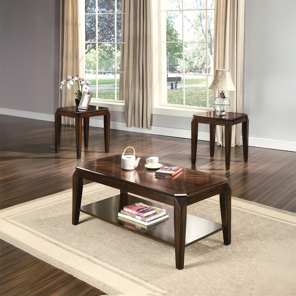 ACME 80655 Docila 3 Piece Pack Coffee/End Table Set, Walnut