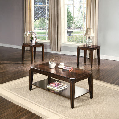 ACME 80655 Docila 3 Piece Pack Coffee/End Table Set, Walnut