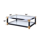 ACME 81000 Lafty Coffee Table, White Brushed & Clear Glass
