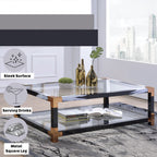 ACME 81000 Lafty Coffee Table, White Brushed & Clear Glass