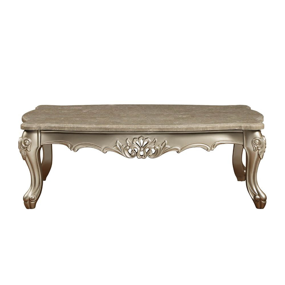 ACME 81040 Ranita Coffee Table, Marble & Champagne