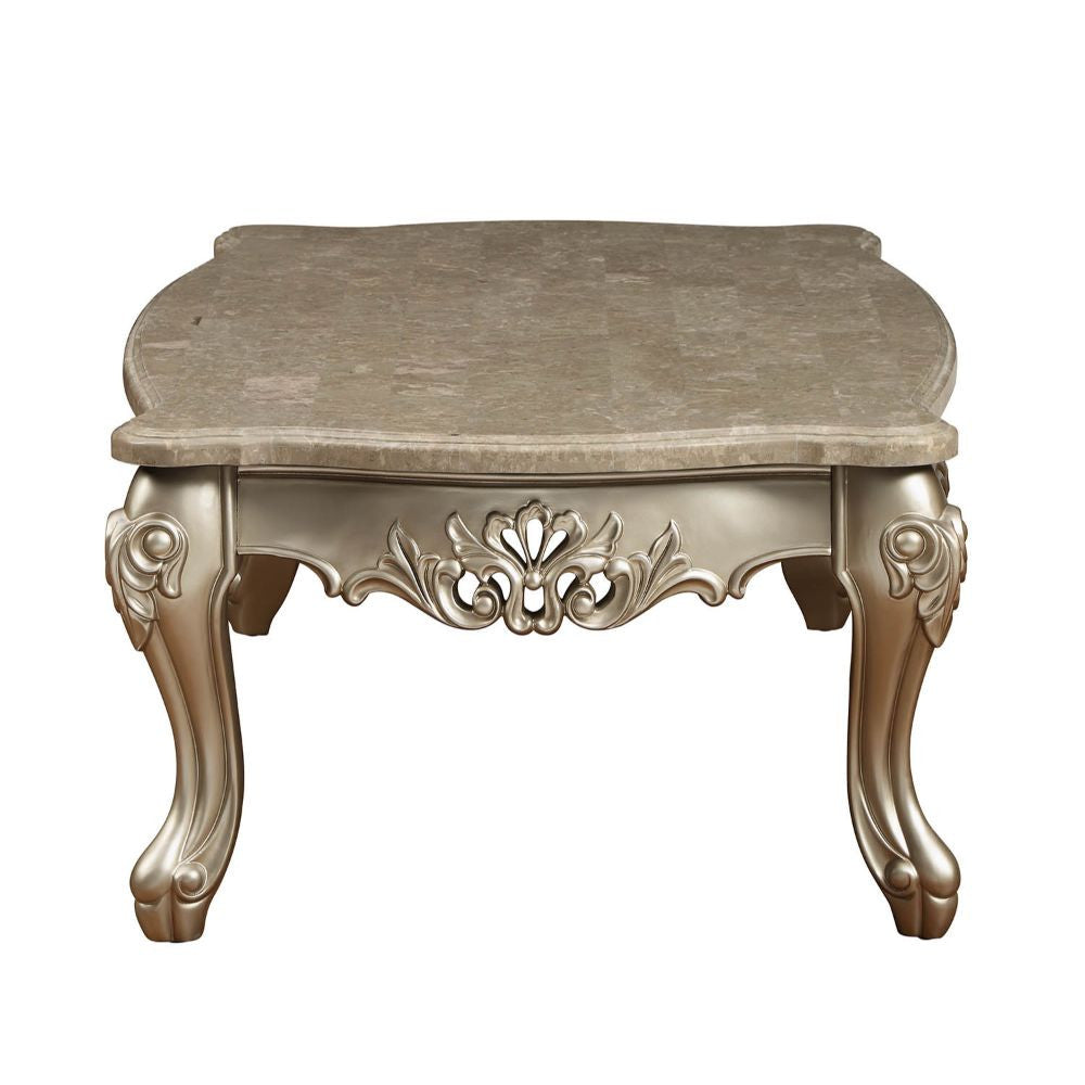 ACME 81040 Ranita Coffee Table, Marble & Champagne