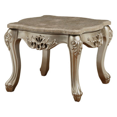 ACME 81042 Ranita End Table, Marble & Champagne