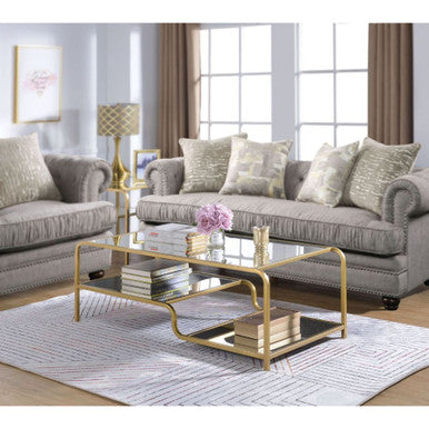 ACME 81090 Astrid Coffee Table, Gold & Mirror