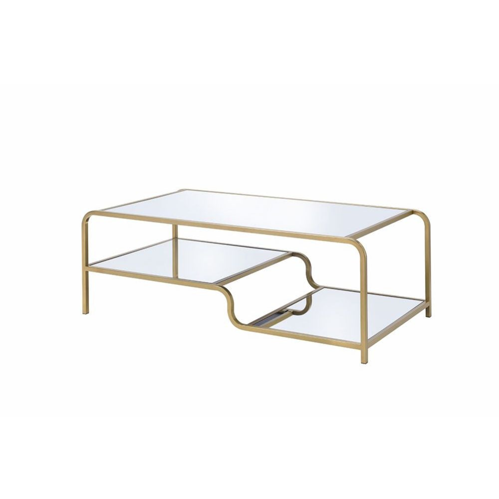 ACME 81090 Astrid Coffee Table, Gold & Mirror