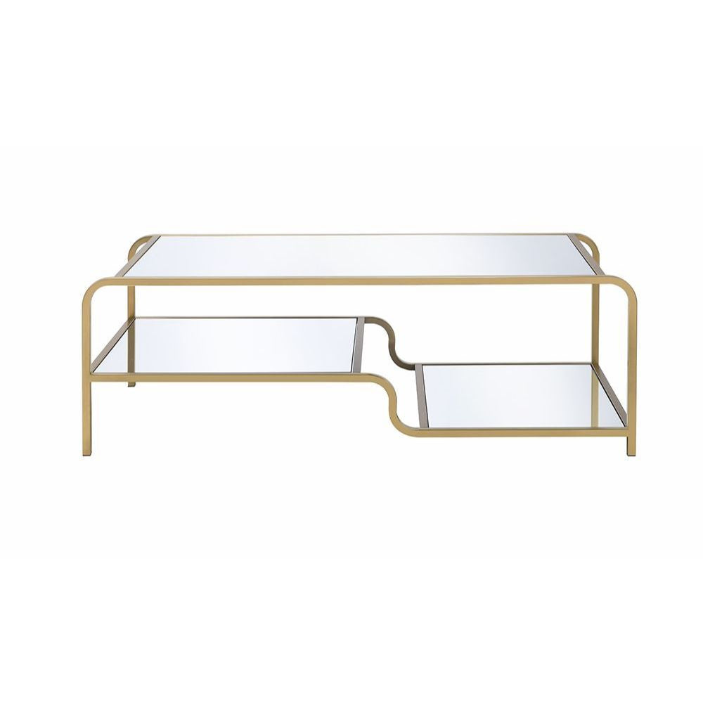 ACME 81090 Astrid Coffee Table, Gold & Mirror