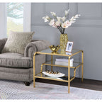 ACME 81092 Astrid End Table, Gold & Mirror