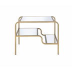 ACME 81092 Astrid End Table, Gold & Mirror