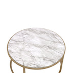 ACME 81110 Shanish 2 Piece Pack Nesting Table Set, Faux Marble & Gold