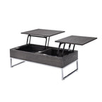 ACME 81170 Iban - Coffee Table with Lift Top, Gray Oak & Chrome