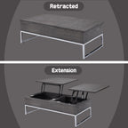 ACME 81170 Iban - Coffee Table with Lift Top, Gray Oak & Chrome