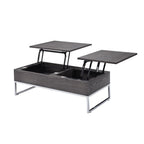 ACME 81170 Iban - Coffee Table with Lift Top, Gray Oak & Chrome