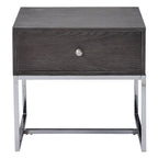 ACME 81172 Iban - End Table, Gray Oak & Chrome