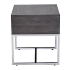 ACME 81172 Iban - End Table, Gray Oak & Chrome