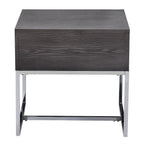 ACME 81172 Iban - End Table, Gray Oak & Chrome