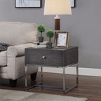 ACME 81172 Iban - End Table, Gray Oak & Chrome