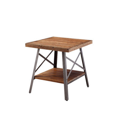 ACME 81177 Ikram 2 Piece Pack End Table, Weathered Oak & Sandy Black