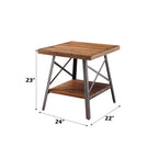ACME 81177 Ikram 2 Piece Pack End Table, Weathered Oak & Sandy Black