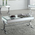 ACME 81195 Yuri Coffee Table, Mirrored Top & Chrome
