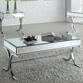 ACME 81195 Yuri Coffee Table, Mirrored Top & Chrome