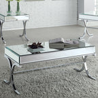 ACME 81195 Yuri Coffee Table, Mirrored Top & Chrome