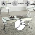 ACME 81195 Yuri Coffee Table, Mirrored Top & Chrome
