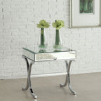 ACME 81197 Yuri End Table, Mirrored Top & Chrome