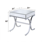 ACME 81197 Yuri End Table, Mirrored Top & Chrome