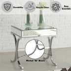 ACME 81197 Yuri End Table, Mirrored Top & Chrome