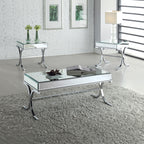 ACME 81197 Yuri End Table, Mirrored Top & Chrome