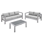Modway EEI-4313 Shore 3 Piece Sunbrella&reg; Fabric Outdoor Patio Aluminum Set