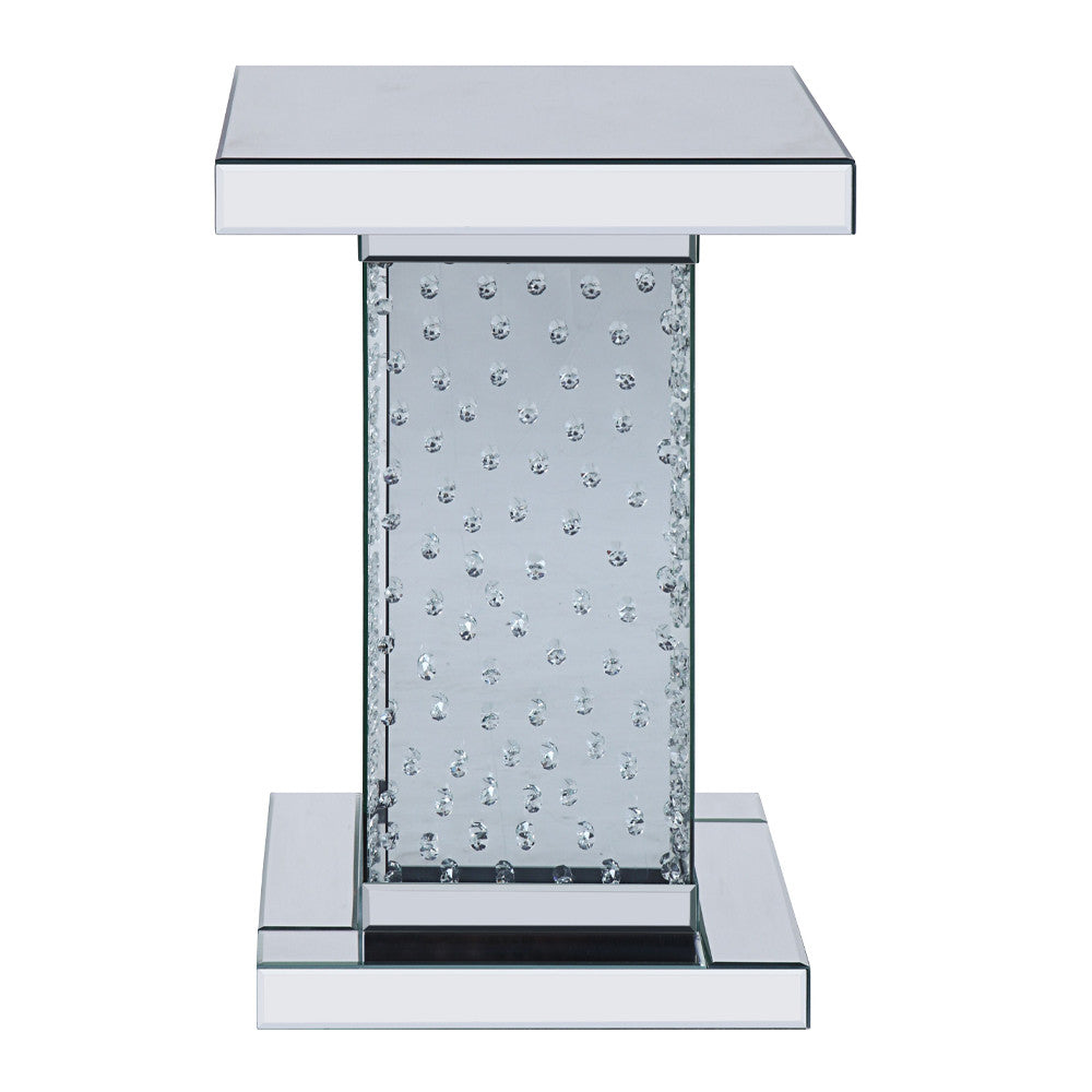 ACME 81412 Nysa End Table, Mirrored & Faux Crystals