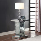 ACME 81412 Nysa End Table, Mirrored & Faux Crystals