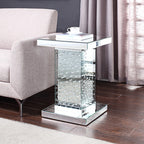 ACME 81412 Nysa End Table, Mirrored & Faux Crystals