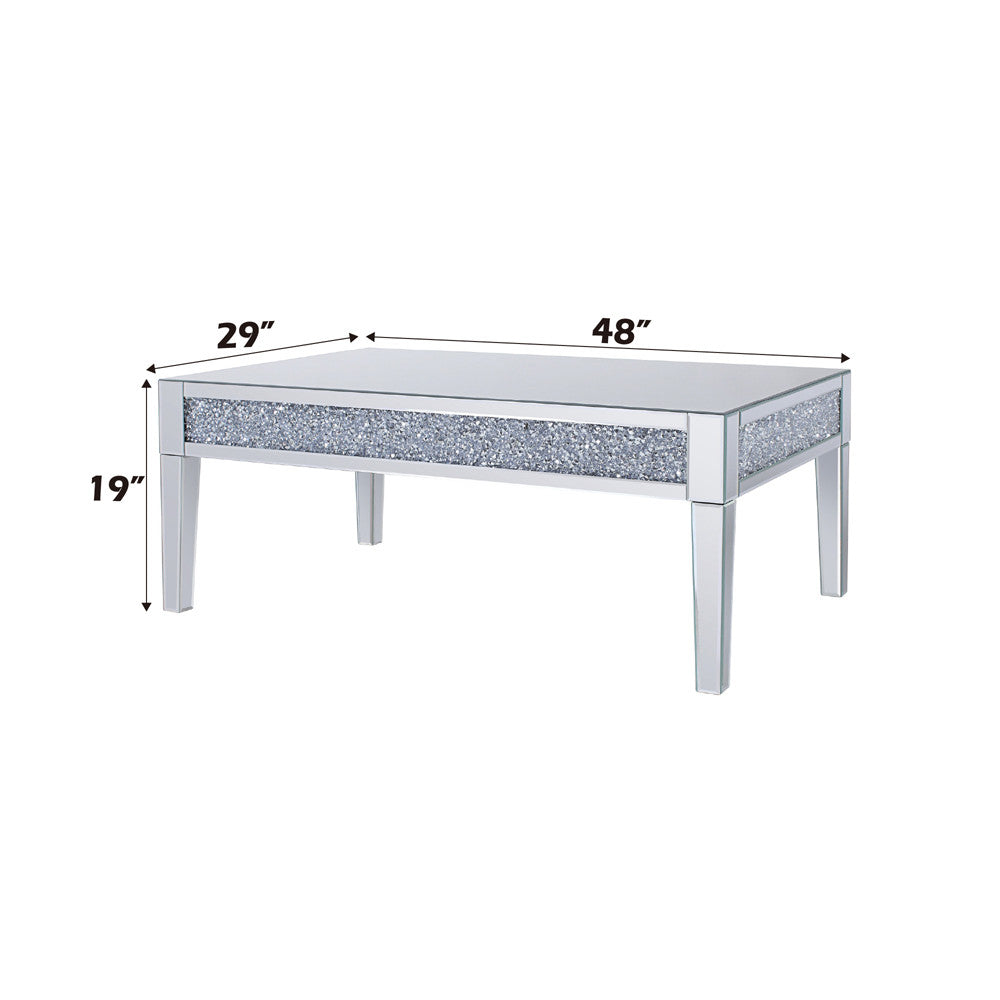 ACME 81415 Noralie Coffee Table, Mirrored & Faux Diamonds
