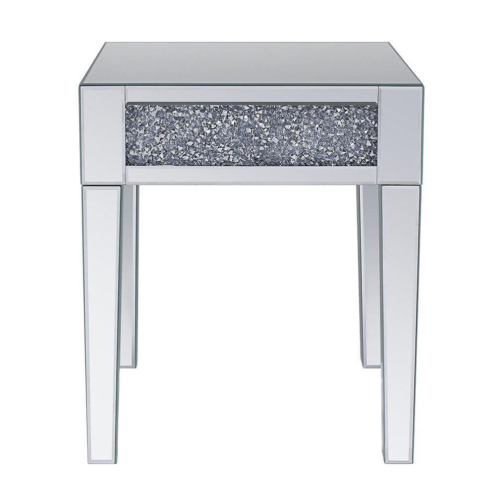 ACME 81417 Noralie End Table, Mirrored & Faux Diamonds